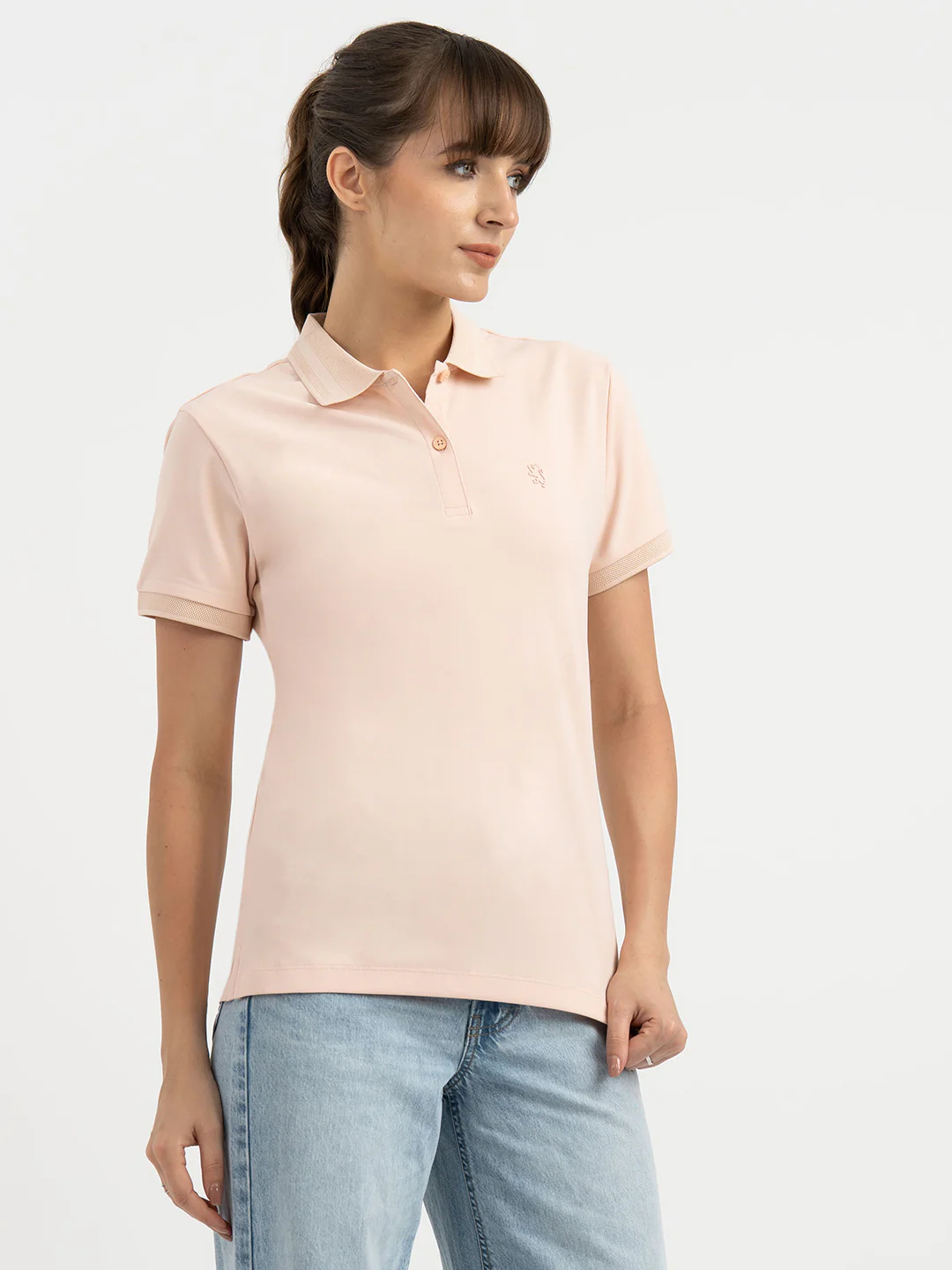 Peach Polo T-Shirt for Women - Image 6