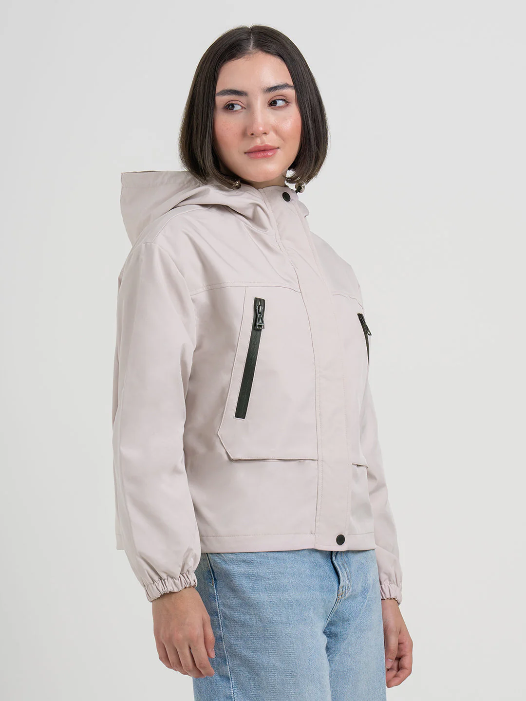 Pink Hooded Windcheater Jacket for Women | Lightweight Winter Comfort - Image 3