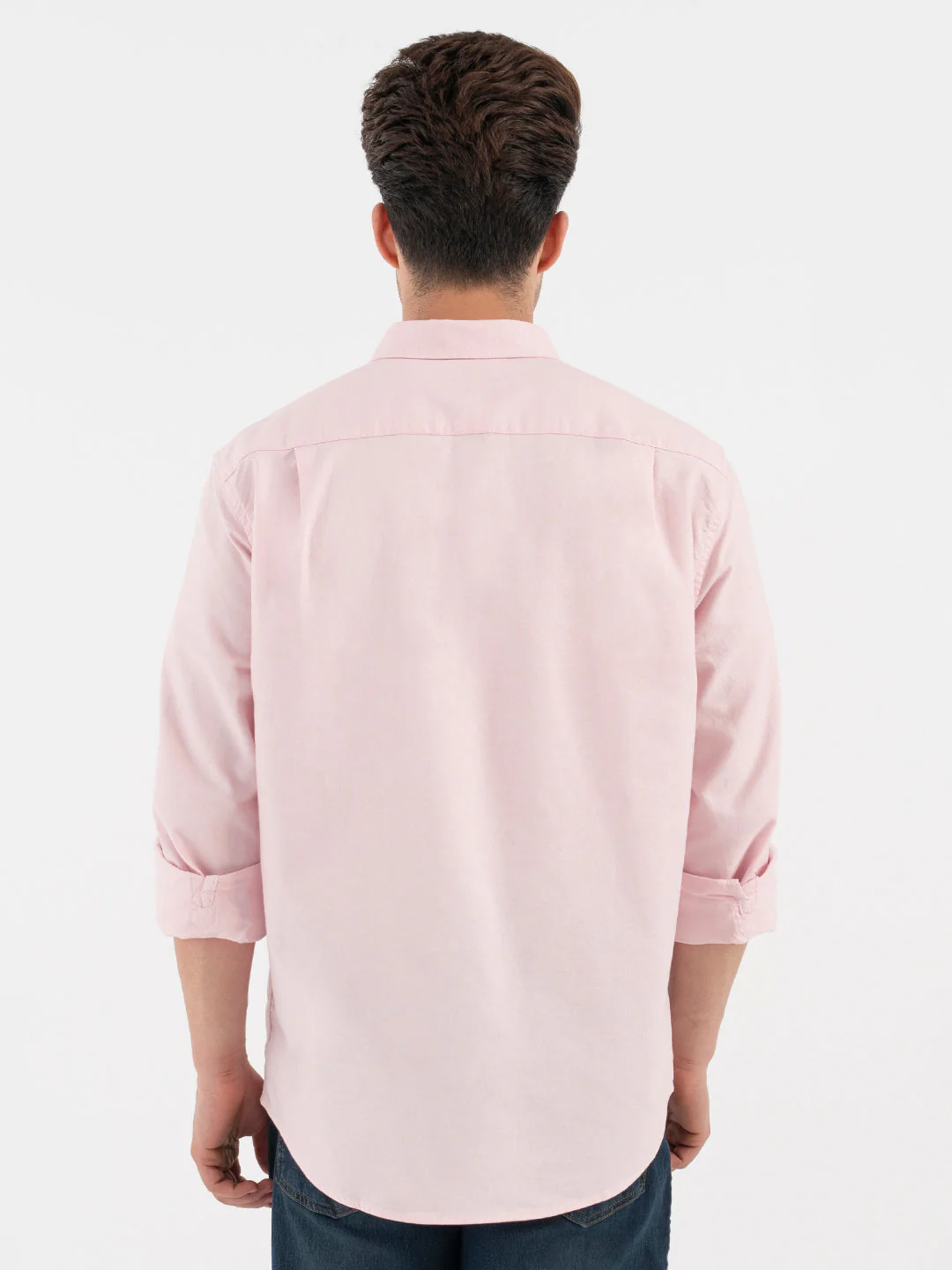 Red Tape Pink Solid Full Sleeve Shirt for Men - Image 3