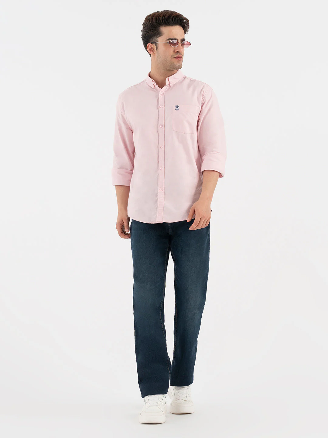 Red Tape Pink Solid Full Sleeve Shirt for Men - Image 5