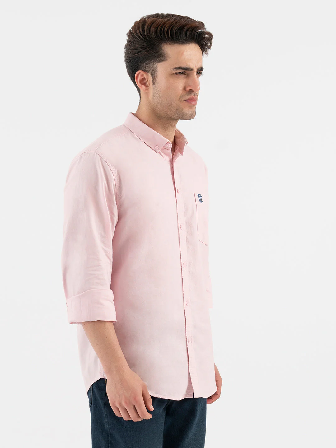 Red Tape Pink Solid Full Sleeve Shirt for Men - Image 6