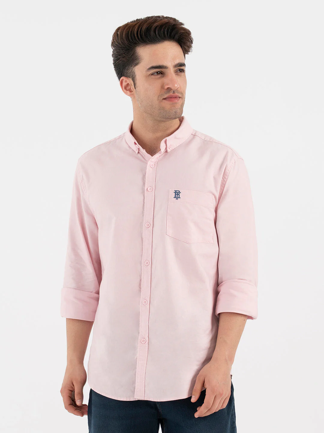 Red Tape Pink Solid Full Sleeve Shirt for Men - Image 7