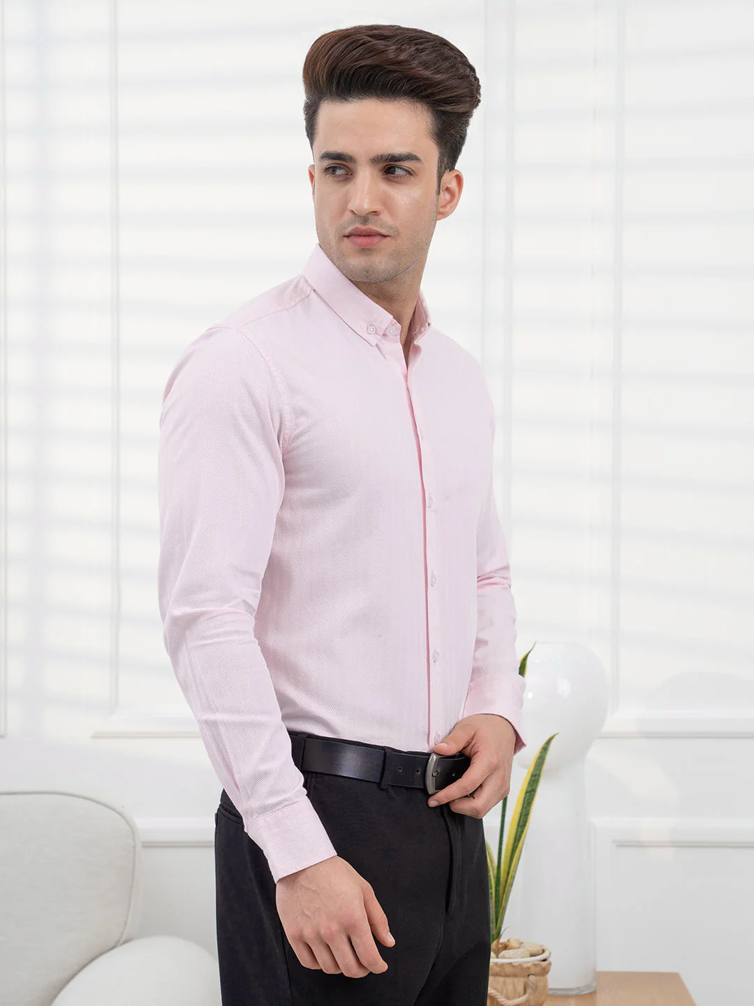 Pink Striped Shirt Men | Daily Formal Wear - Image 6