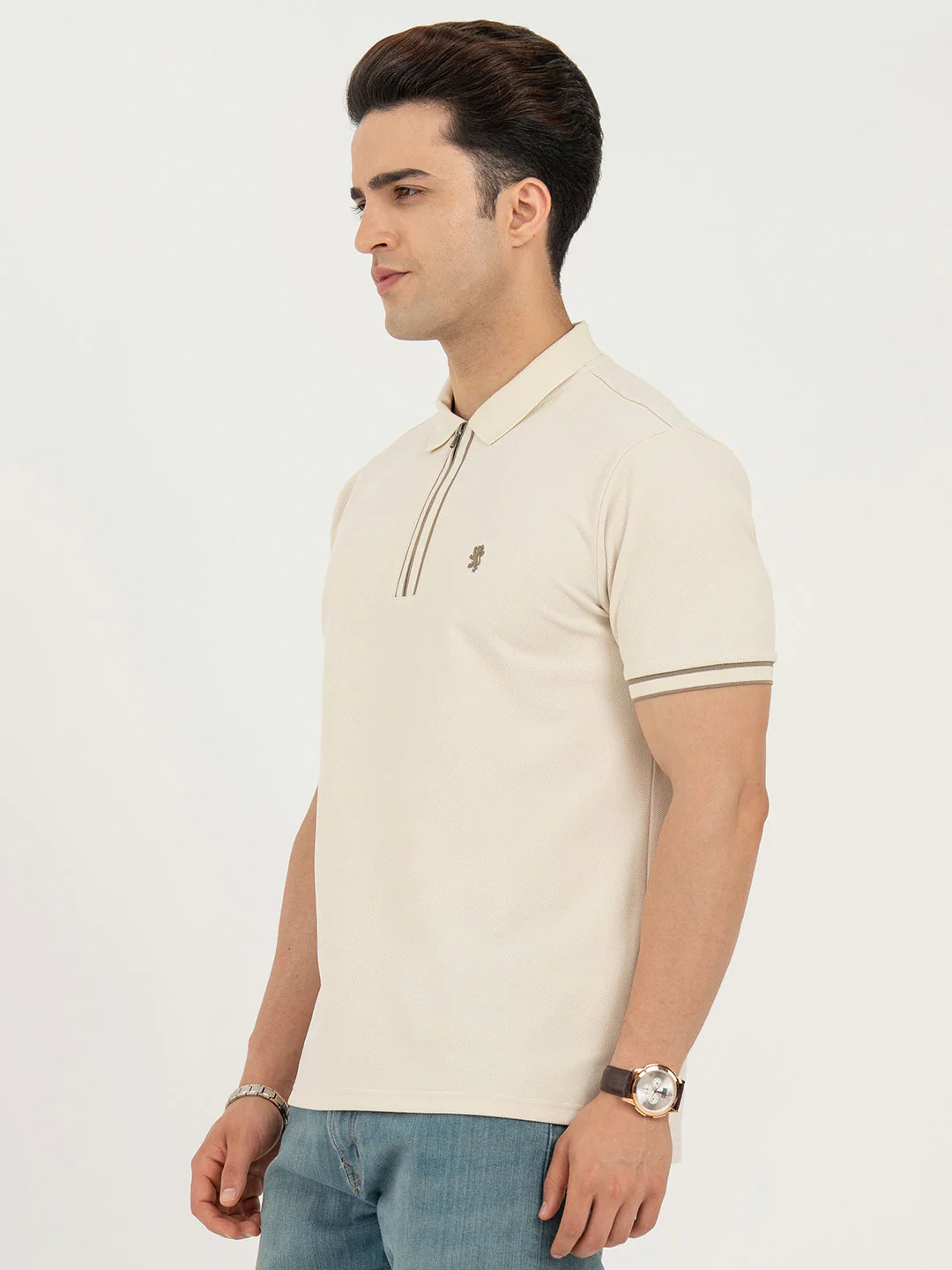 Polo T Shirts for Men in Beige | Classic Polo T Shirts - Image 2
