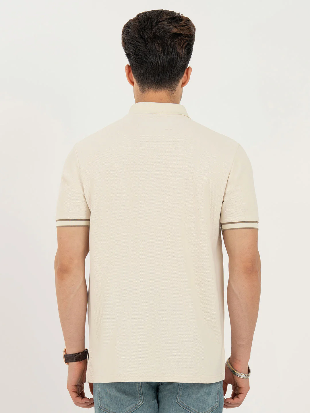 Polo T Shirts for Men in Beige | Classic Polo T Shirts - Image 3