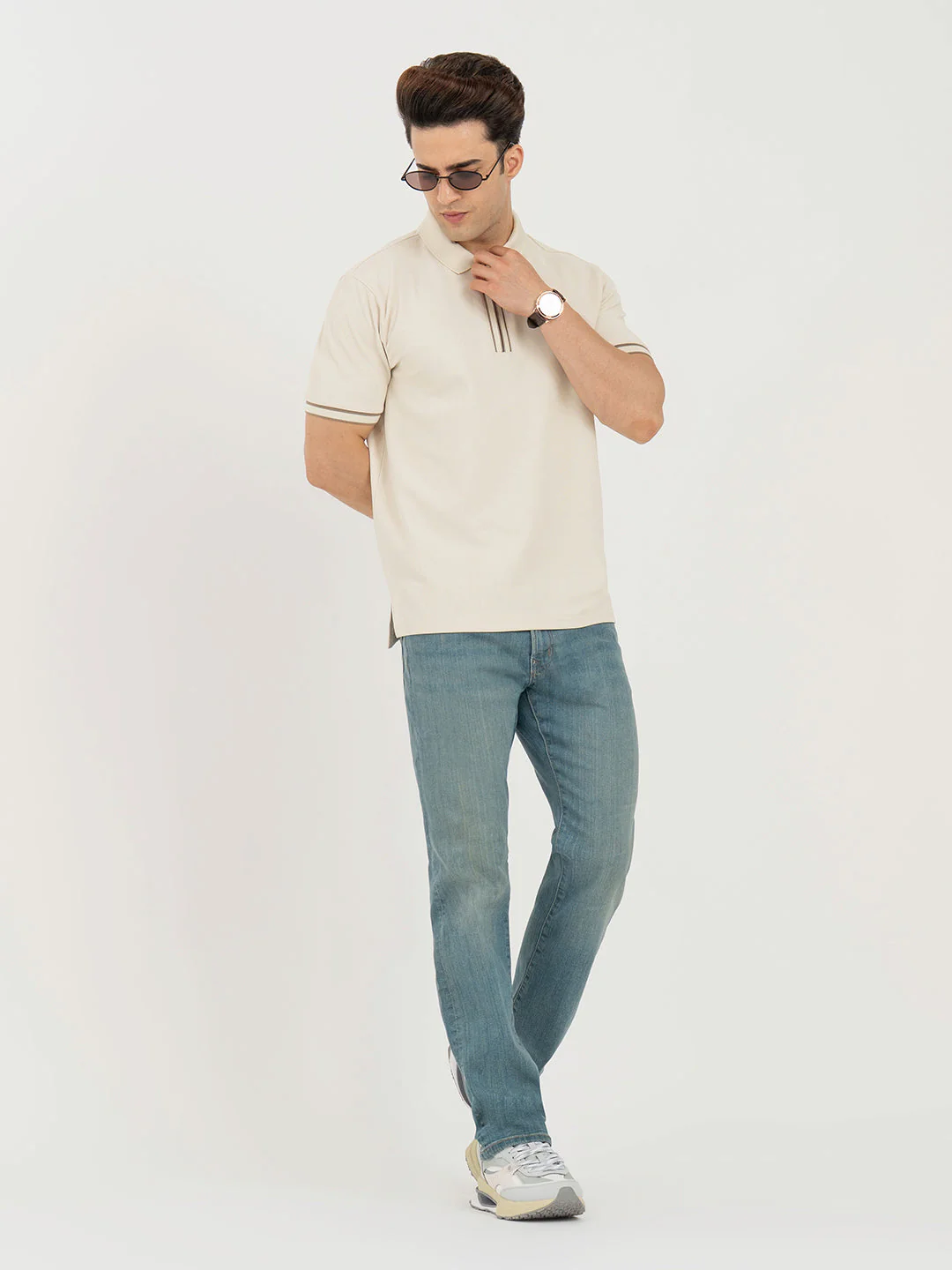 Polo T Shirts for Men in Beige | Classic Polo T Shirts - Image 5