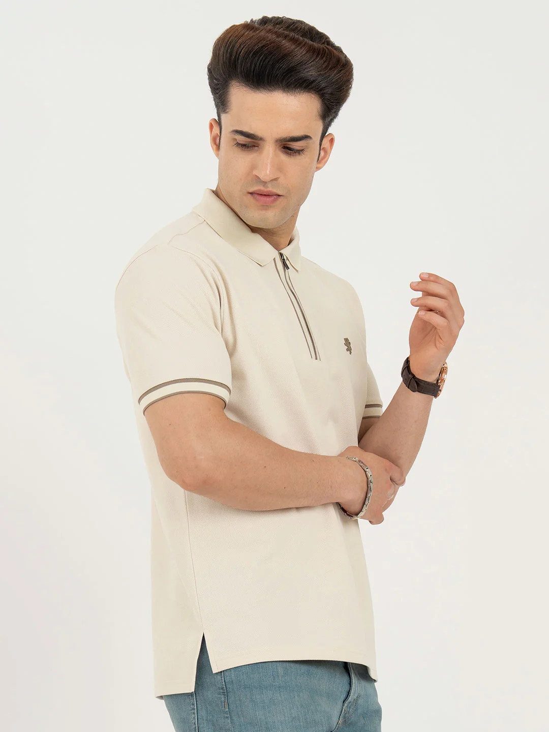 Polo T Shirts for Men in Beige | Classic Polo T Shirts - Image 6