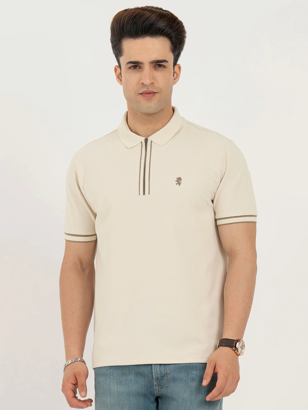 Polo T Shirts for Men in Beige | Classic Polo T Shirts - Image 7