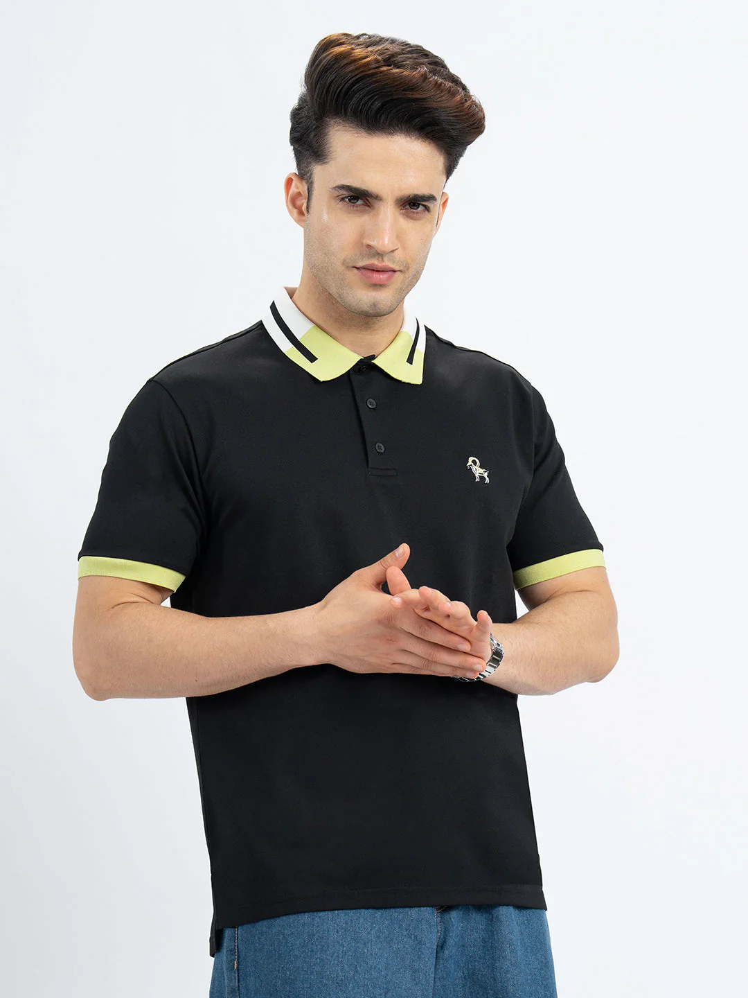 Polo T Shirts for Men in Black | Half Sleeve T Shirt - Image 6