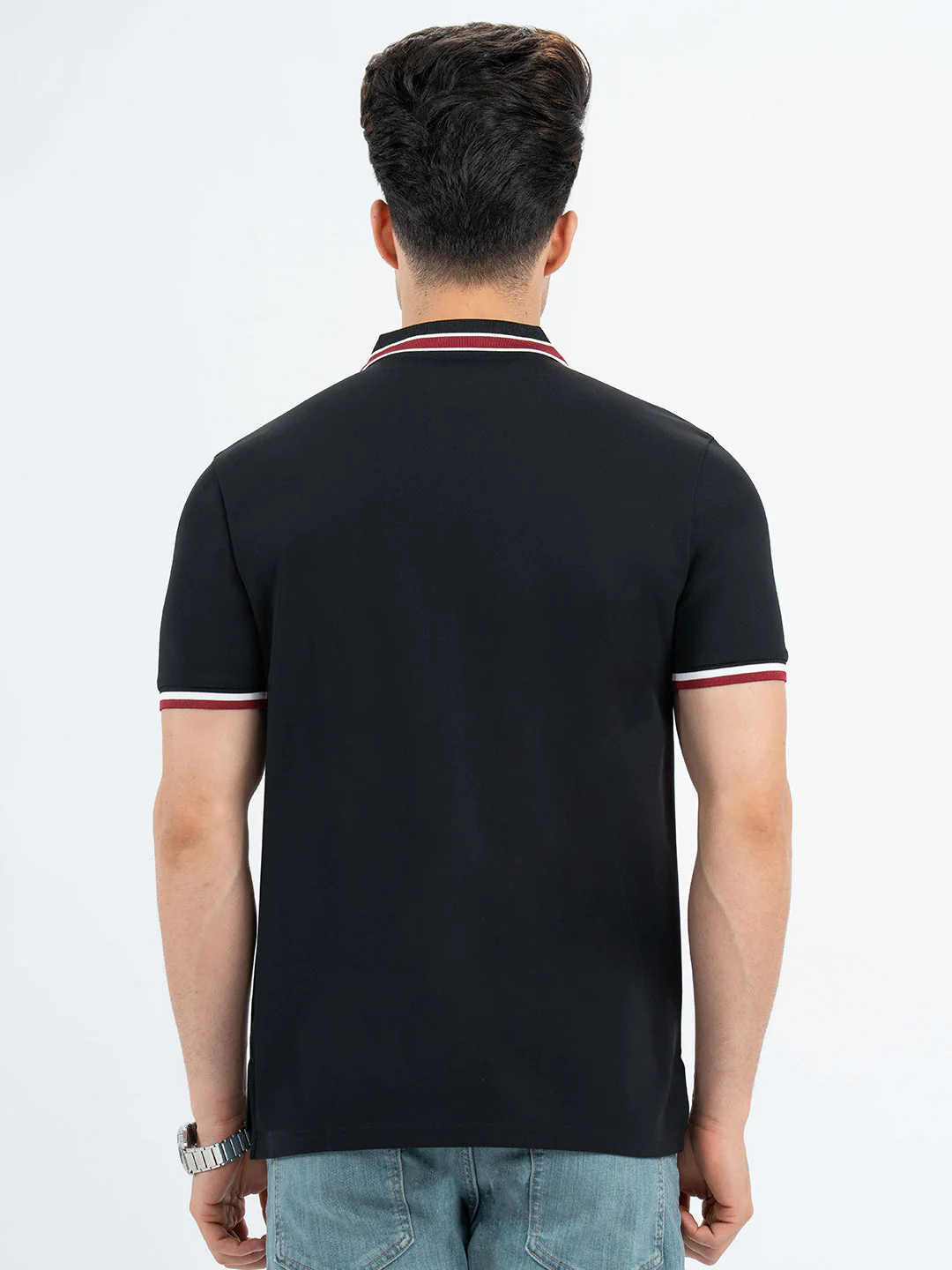 Polo T Shirts for Men in Black | Half Sleeve T Shirt - Image 2