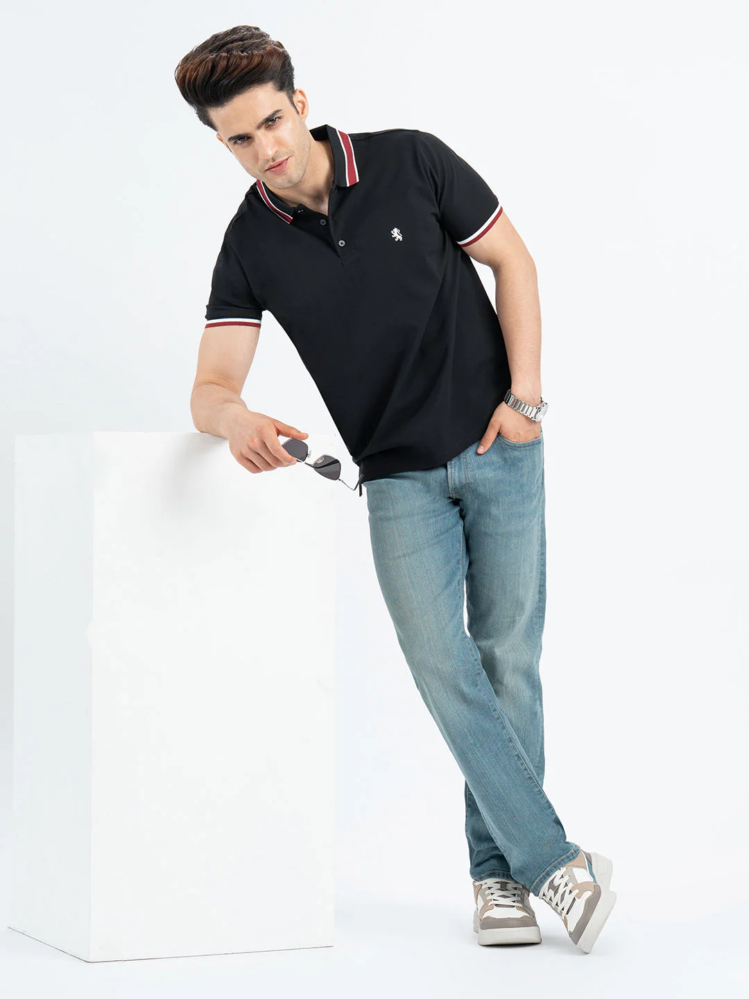 Polo T Shirts for Men in Black | Half Sleeve T Shirt - Image 6