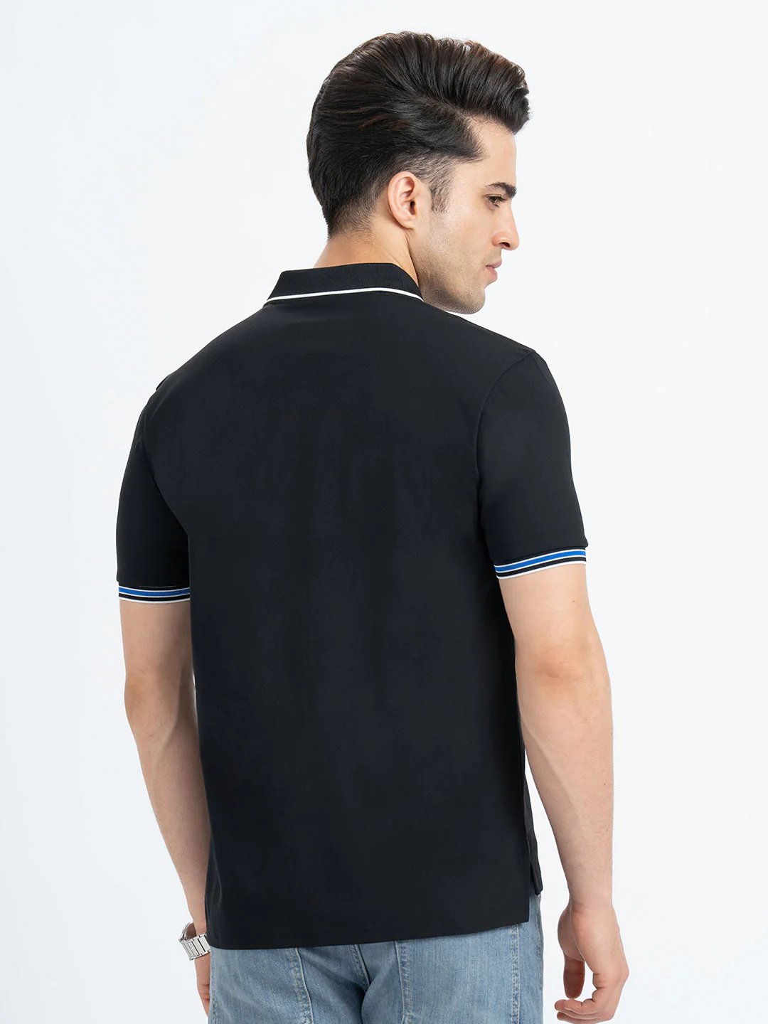 Polo T Shirts for Men in Black | Half Sleeve T Shirt - Image 3