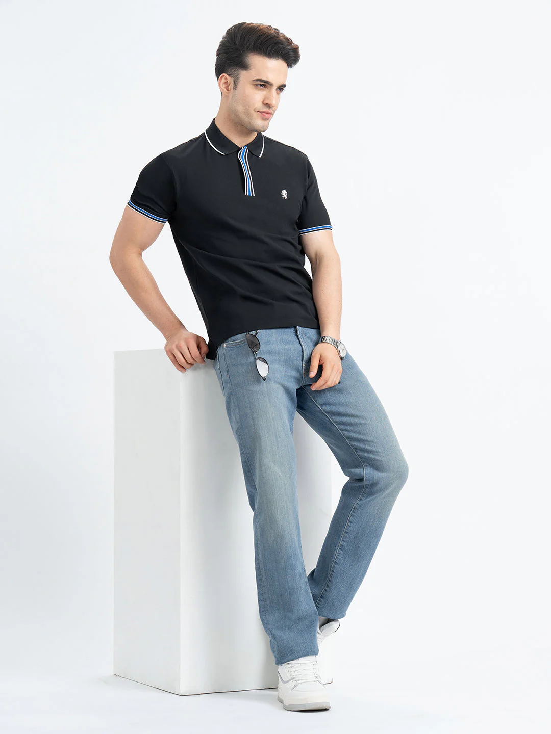 Polo T Shirts for Men in Black | Half Sleeve T Shirt - Image 5