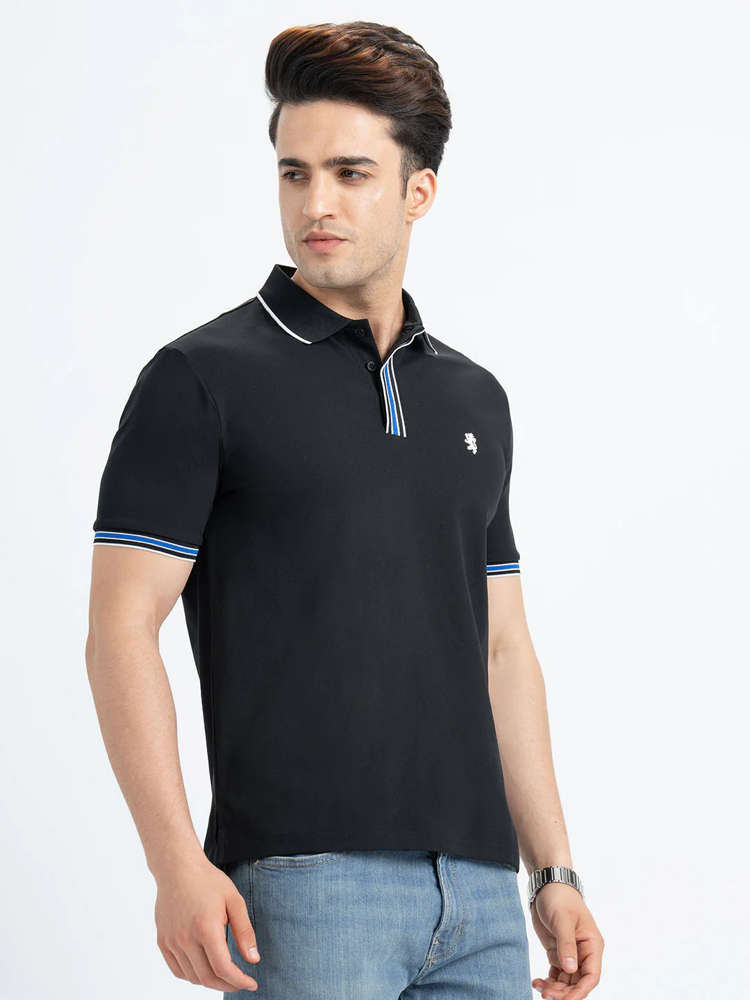 Polo T Shirts for Men in Black | Half Sleeve T Shirt - Image 6