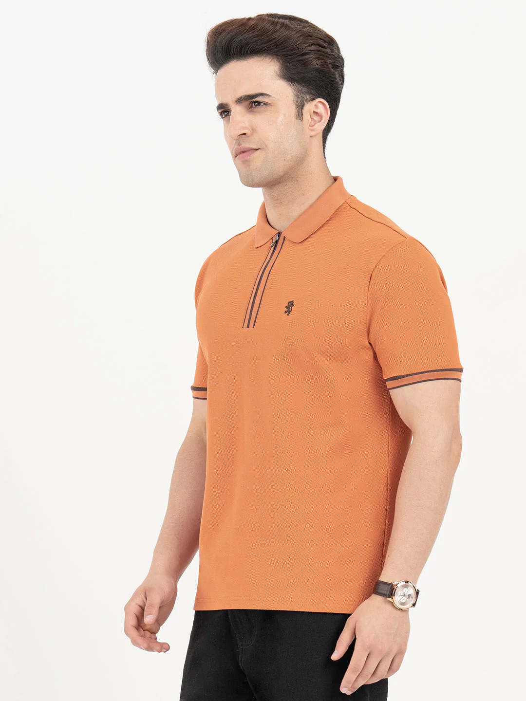 Polo T Shirts for Men in Burnt Orange | Classic Polo T Shirts - Image 2