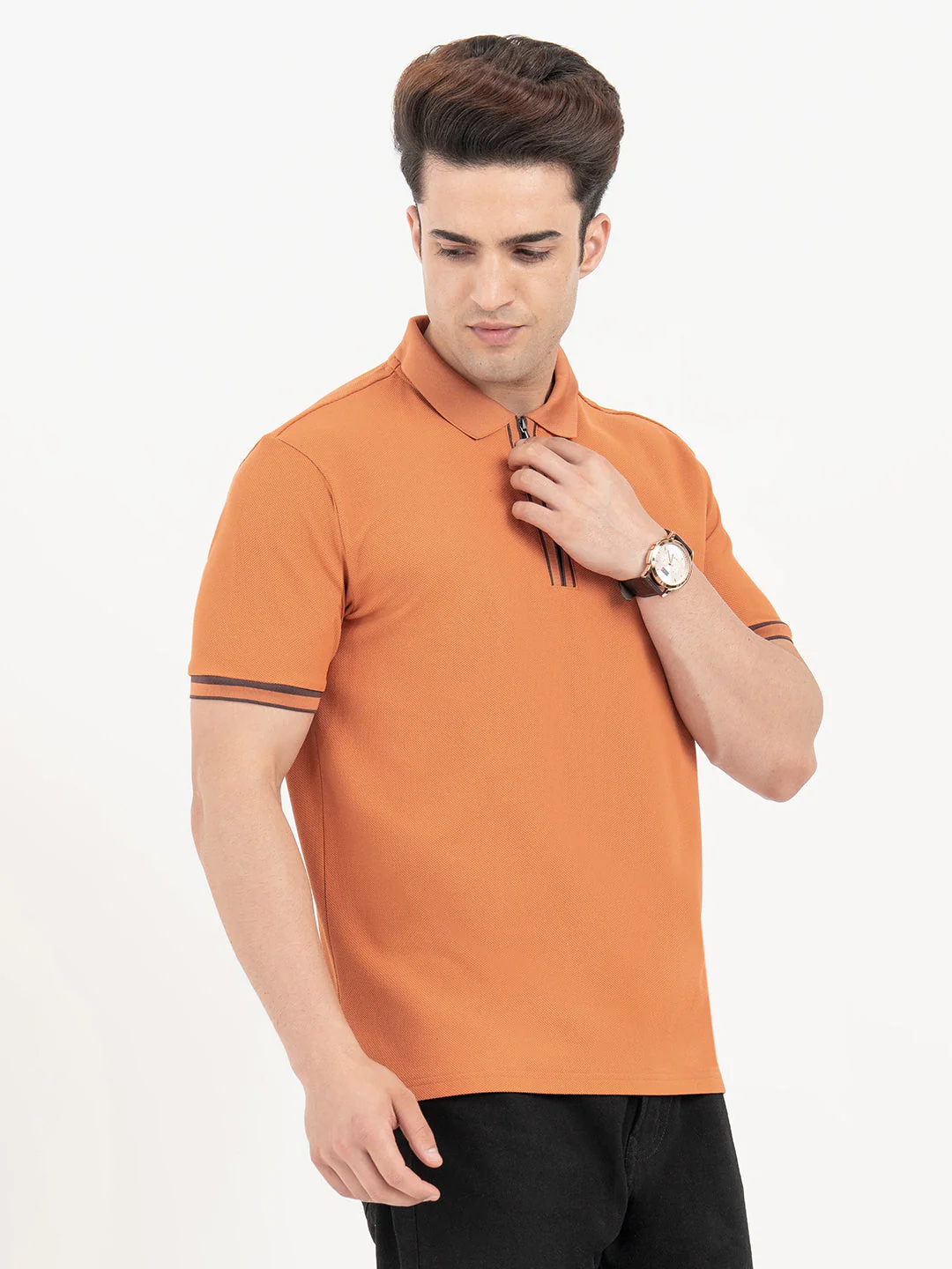 Polo T Shirts for Men in Burnt Orange | Classic Polo T Shirts - Image 6