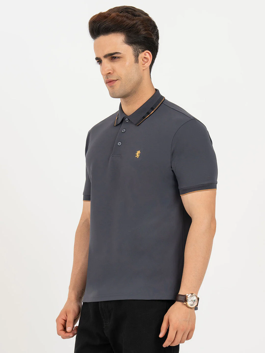 Polo T Shirts for Men in Dark Grey | Classic Polo T Shirts - Image 2