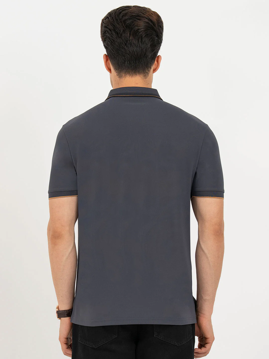 Polo T Shirts for Men in Dark Grey | Classic Polo T Shirts - Image 3