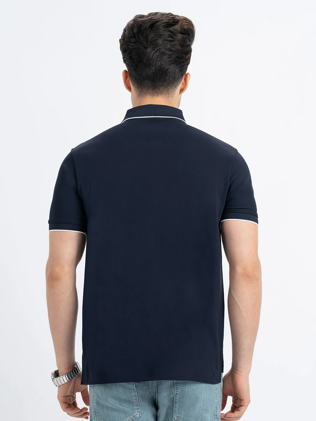 Polo T Shirts for Men in Dark Navy | Half Sleeve T Shirt - Image 3