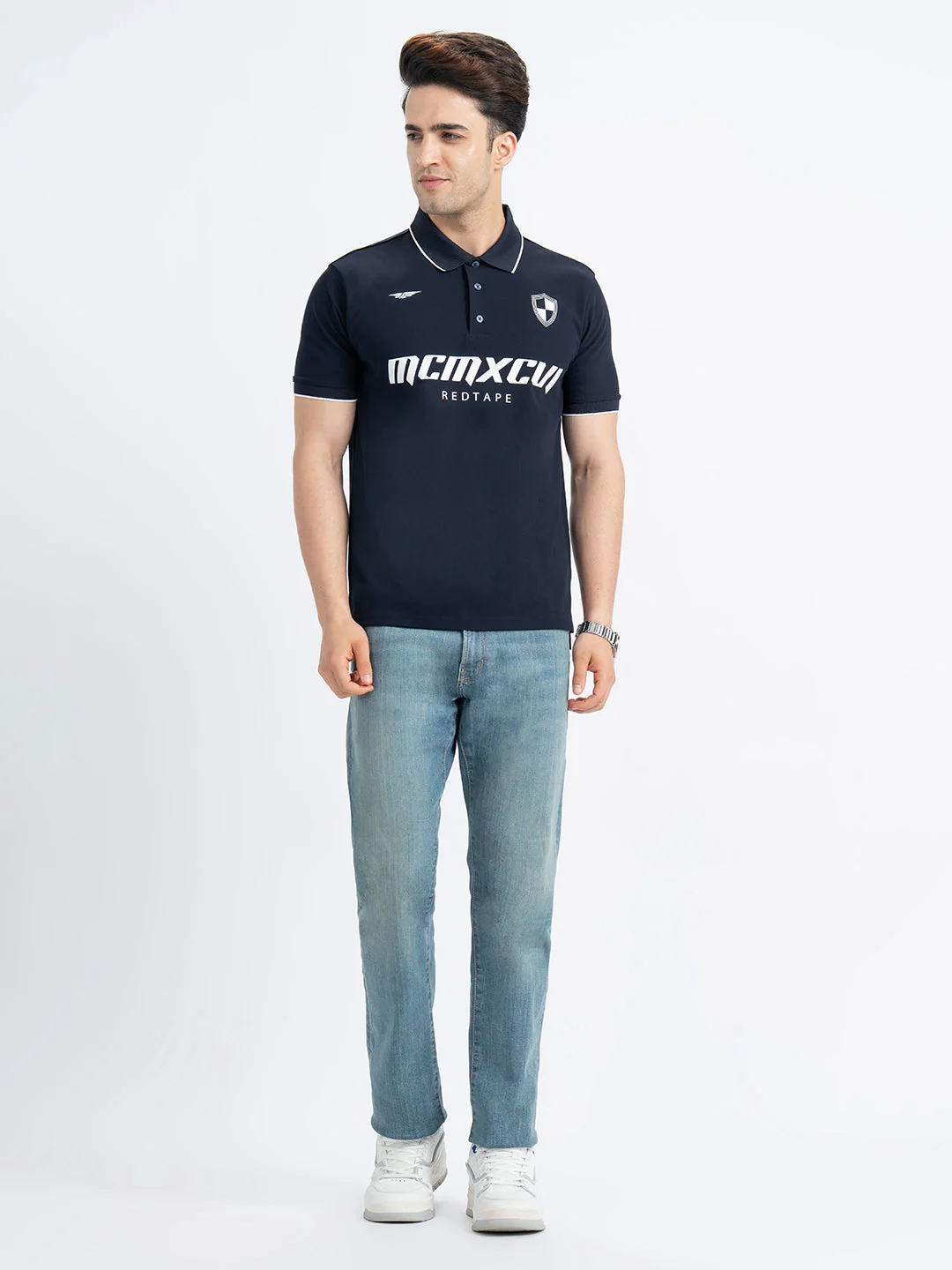 Polo T Shirts for Men in Dark Navy | Half Sleeve T Shirt - Image 5