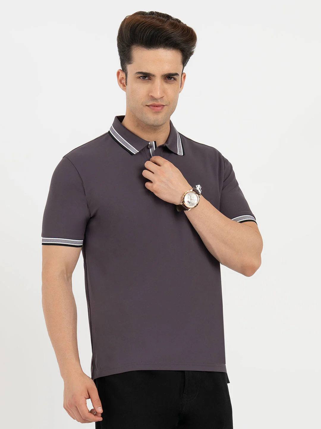 Polo T Shirts for Men in Dark Purple | Classic Polo T Shirts - Image 2