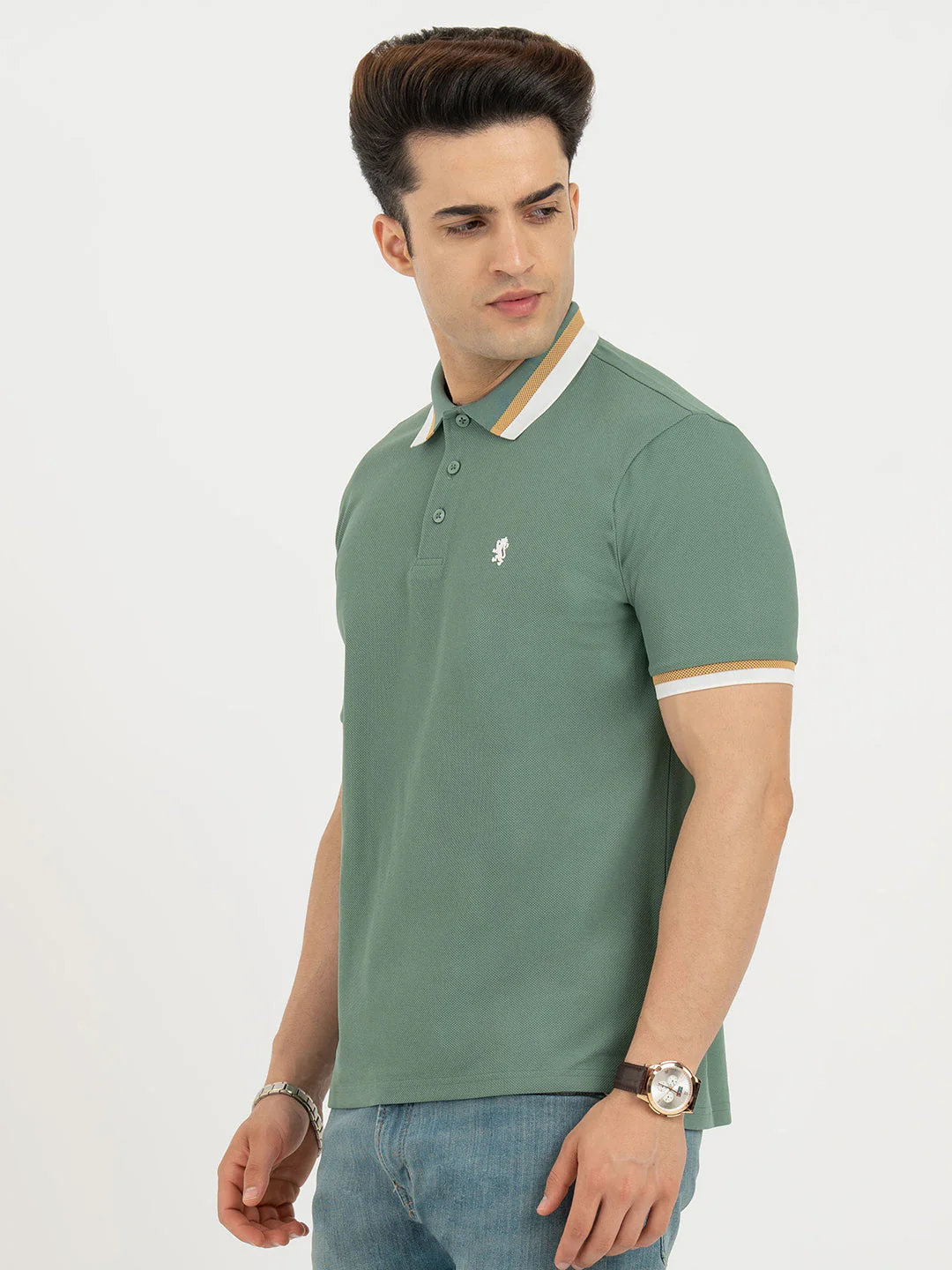 Polo T Shirts for Men in Green | Classic Polo T Shirts - Image 2