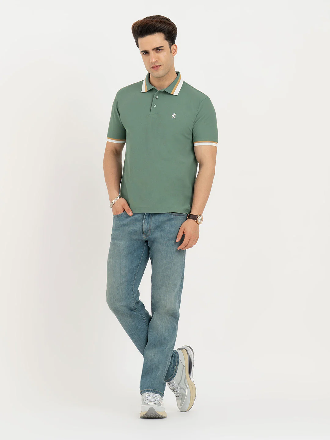 Polo T Shirts for Men in Green | Classic Polo T Shirts - Image 5