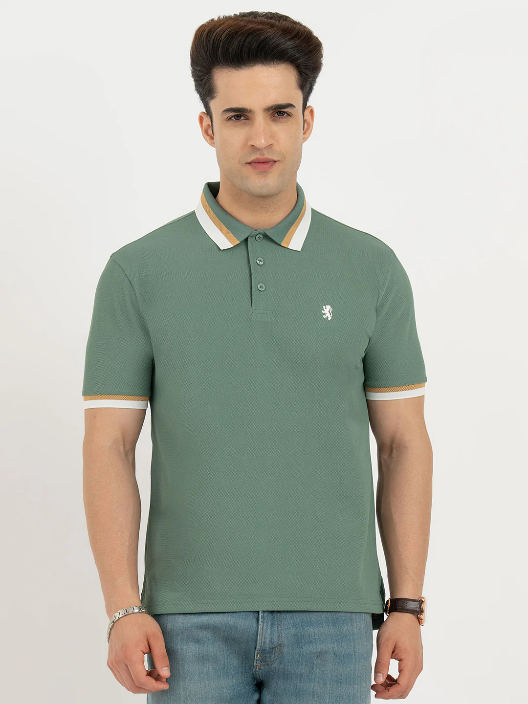 Polo T Shirts for Men in Green | Classic Polo T Shirts - Image 7