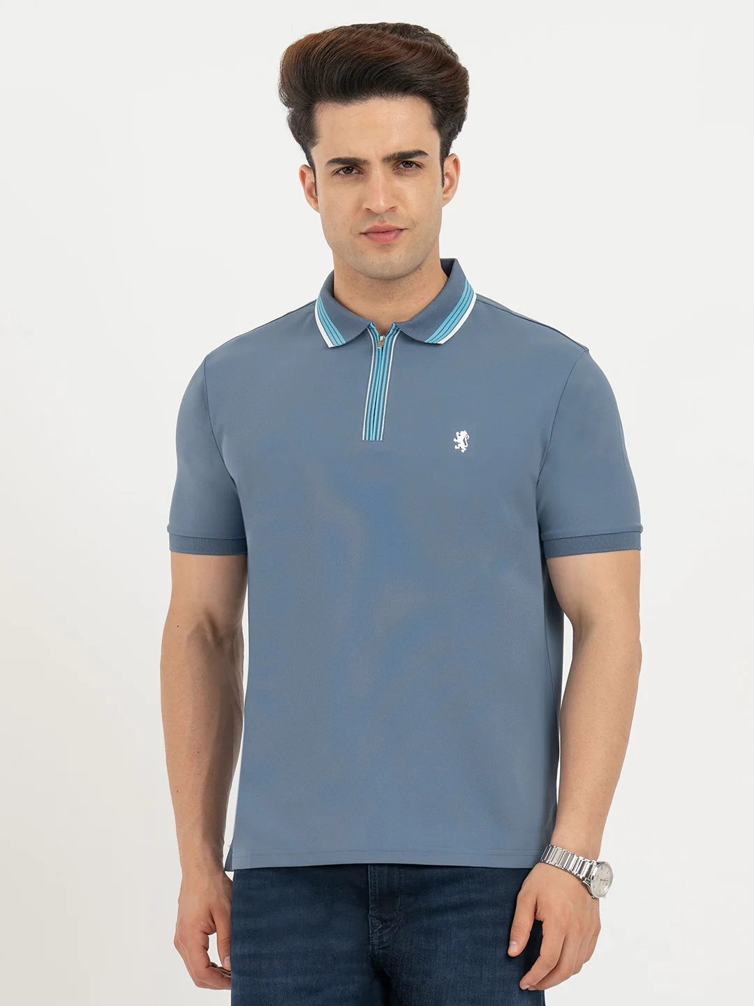 Polo T Shirts for Men in Light Grey | Classic Polo T Shirts - Image 7