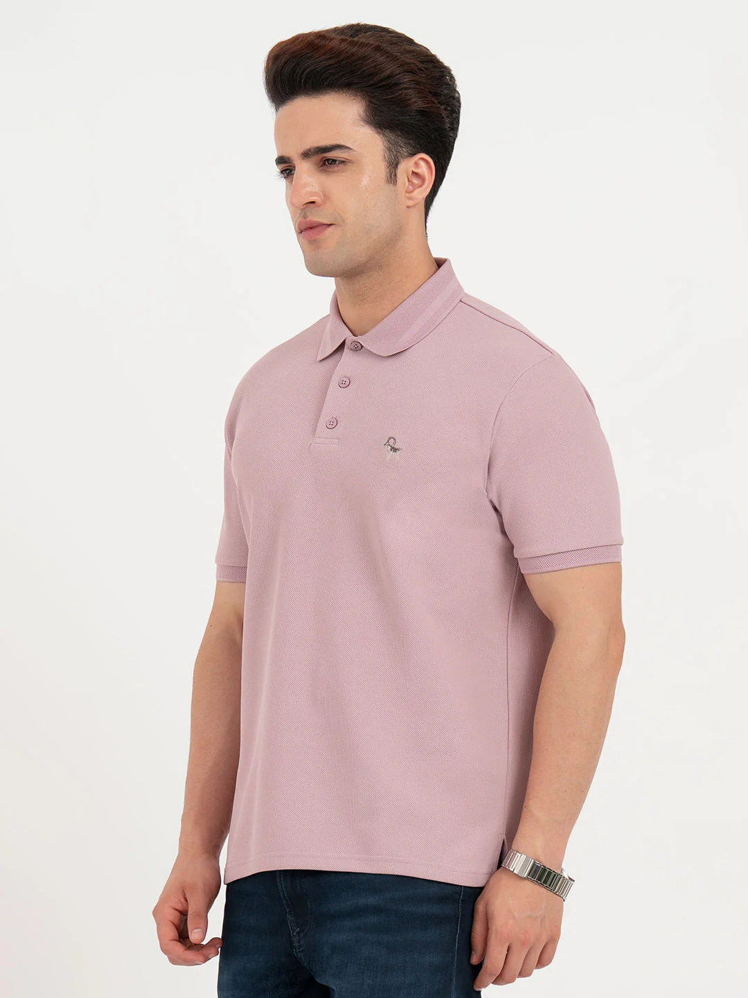 Polo T Shirts for Men in Light Mauve | Classic Polo T Shirts - Image 2