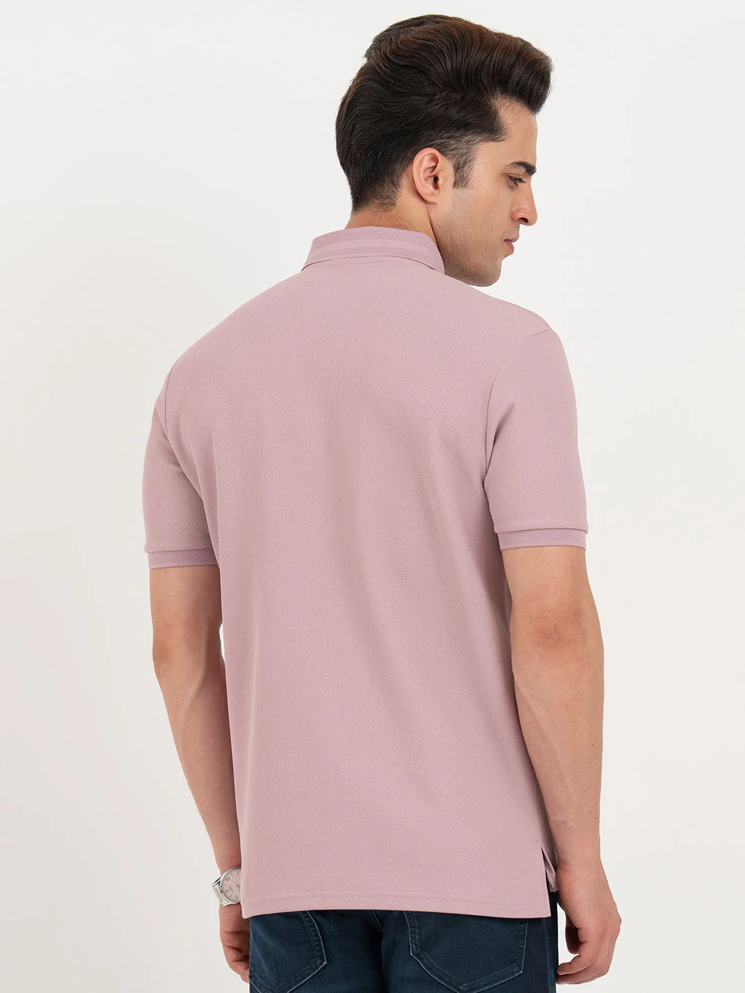 Polo T Shirts for Men in Light Mauve | Classic Polo T Shirts - Image 3