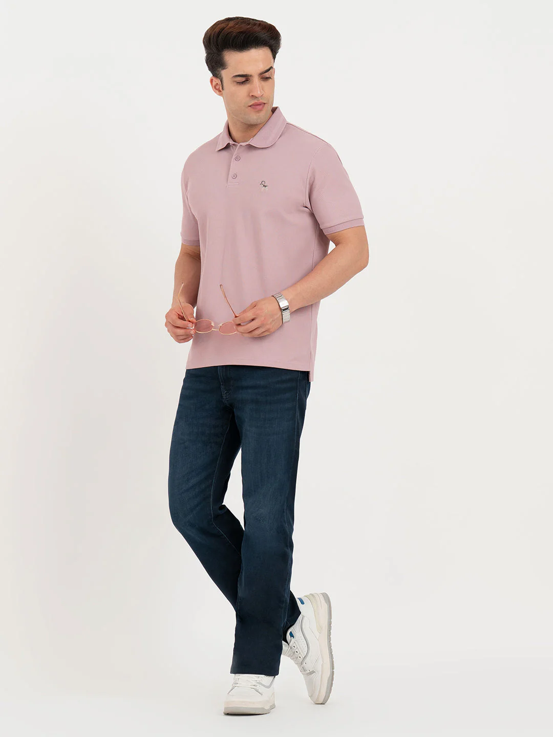Polo T Shirts for Men in Light Mauve | Classic Polo T Shirts - Image 5