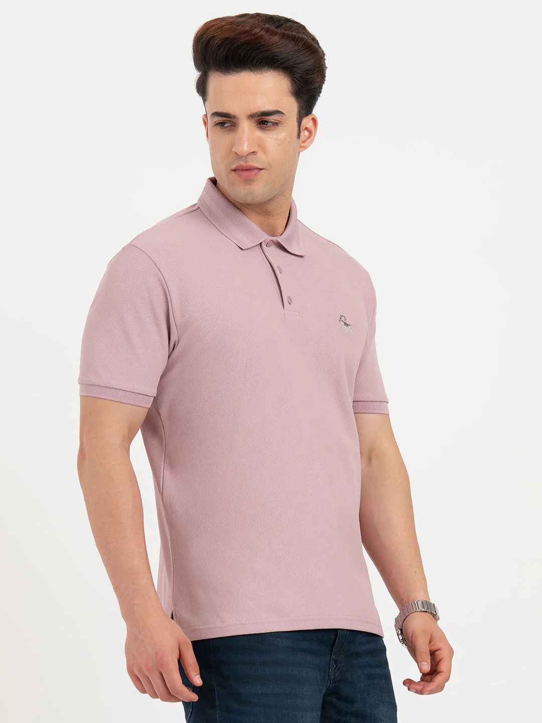 Polo T Shirts for Men in Light Mauve | Classic Polo T Shirts - Image 6