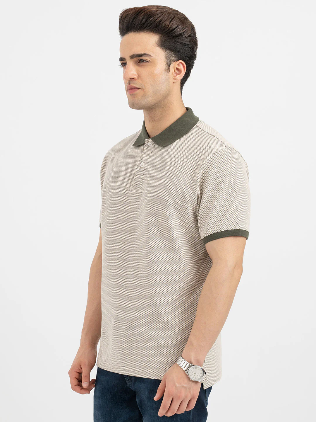 Polo T Shirts for Men in Olive - Image 2