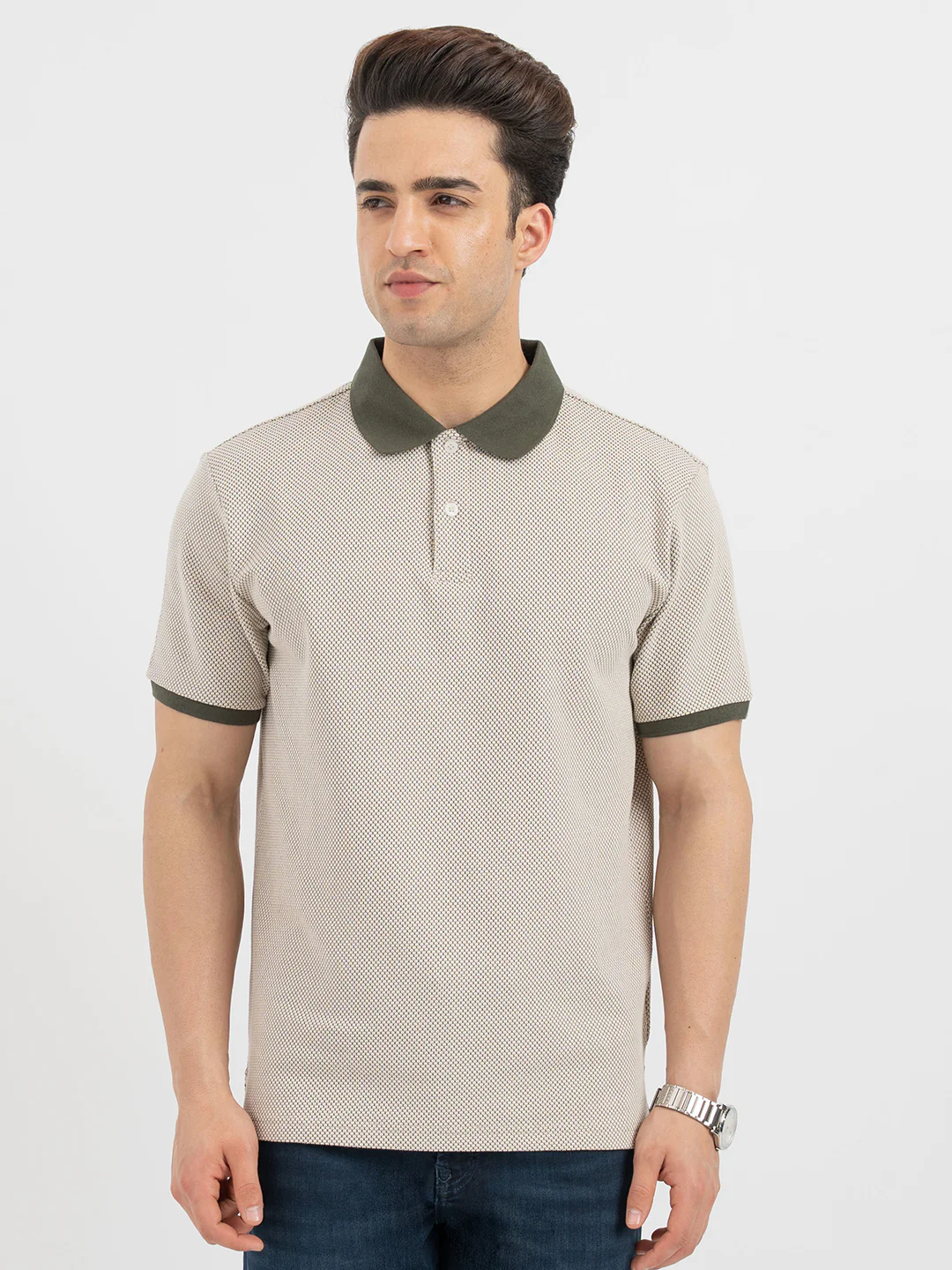 Polo T Shirts for Men in Olive - Image 7