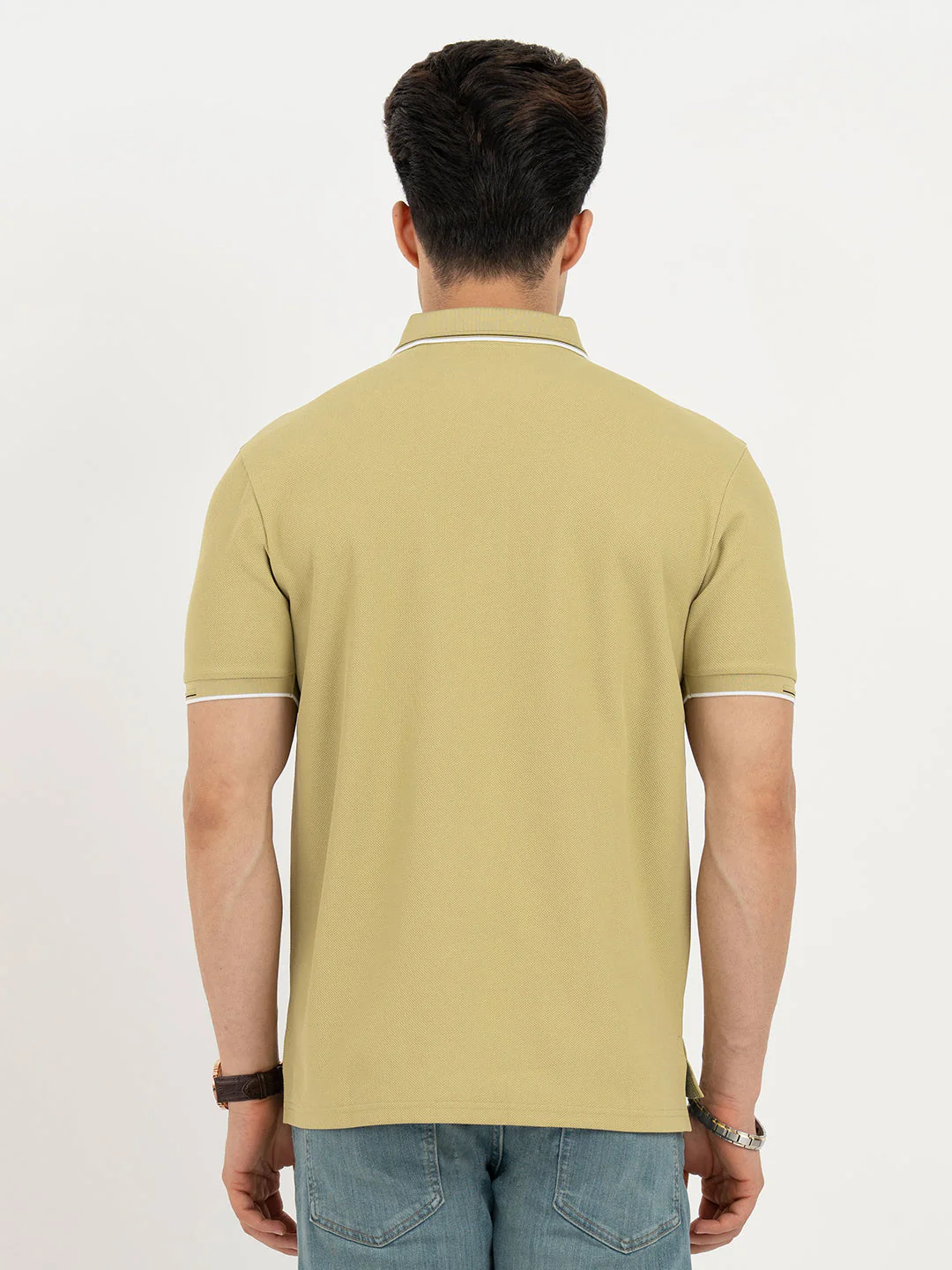 Polo T Shirts for Men in Olive Yellow | Classic Polo T Shirts - Image 3