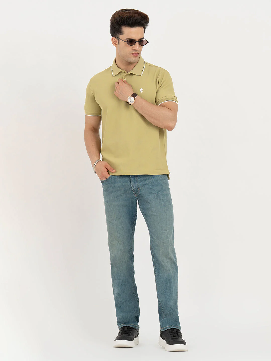 Polo T Shirts for Men in Olive Yellow | Classic Polo T Shirts - Image 4