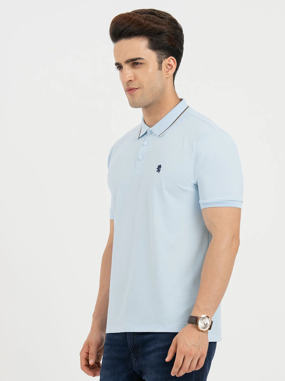 Polo T Shirts for Men in Sky Blue | Classic Polo T Shirts - Image 2
