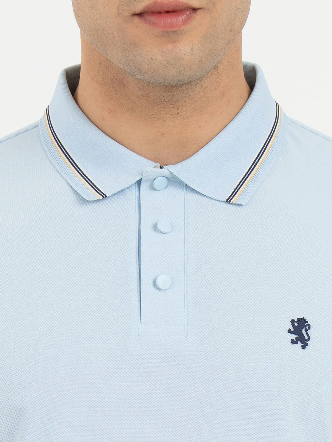 Polo T Shirts for Men in Sky Blue | Classic Polo T Shirts - Image 4