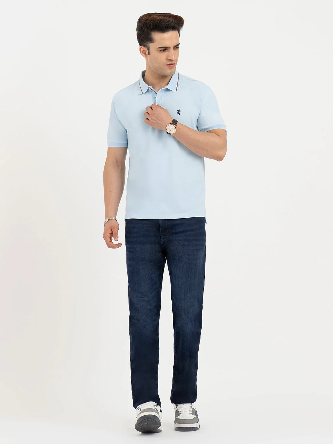 Polo T Shirts for Men in Sky Blue | Classic Polo T Shirts - Image 5