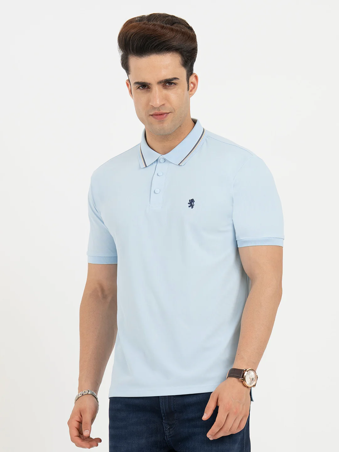 Polo T Shirts for Men in Sky Blue | Classic Polo T Shirts - Image 8