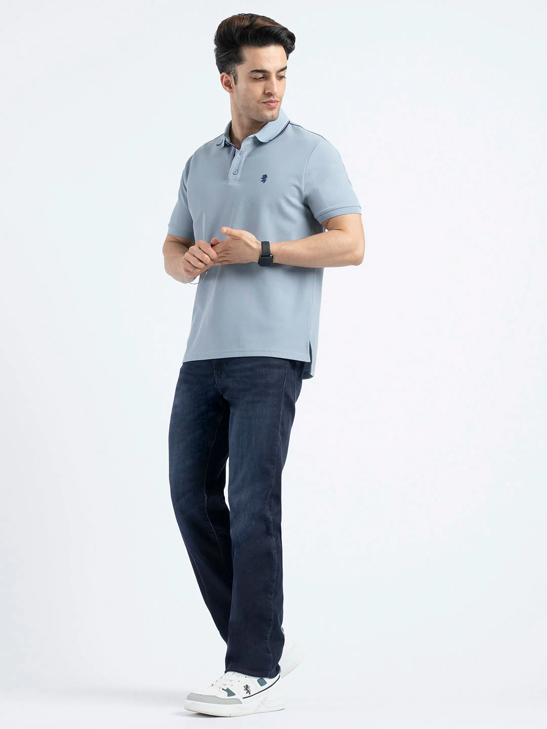 Polo T Shirts for Men in Stone Blue | Classic Polo T Shirts - Image 5