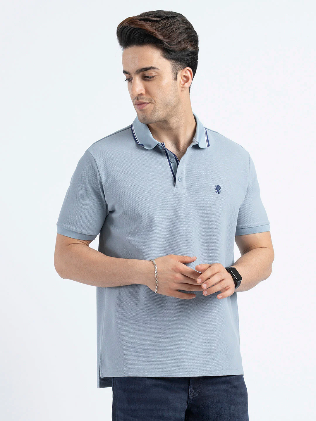 Polo T Shirts for Men in Stone Blue | Classic Polo T Shirts - Image 6