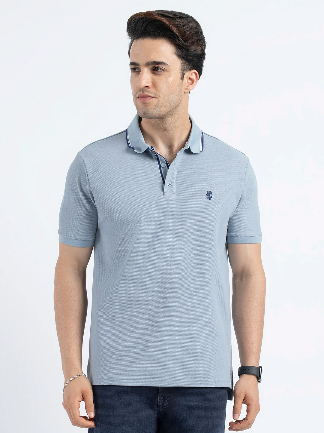 Polo T Shirts for Men in Stone Blue | Classic Polo T Shirts - Image 7