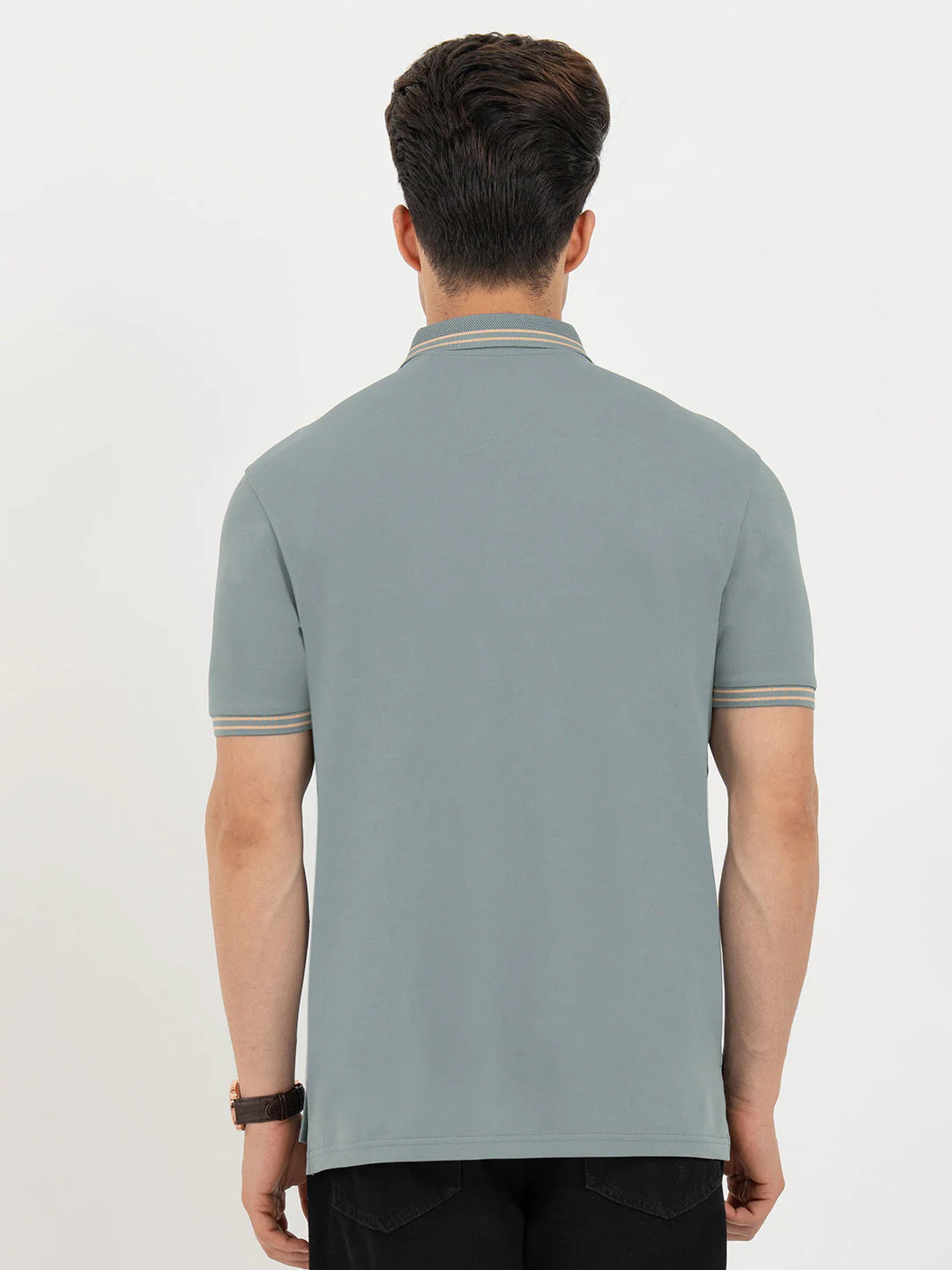 Polo T Shirts for Men in Stone Teal | Classic Polo T Shirts - Image 3