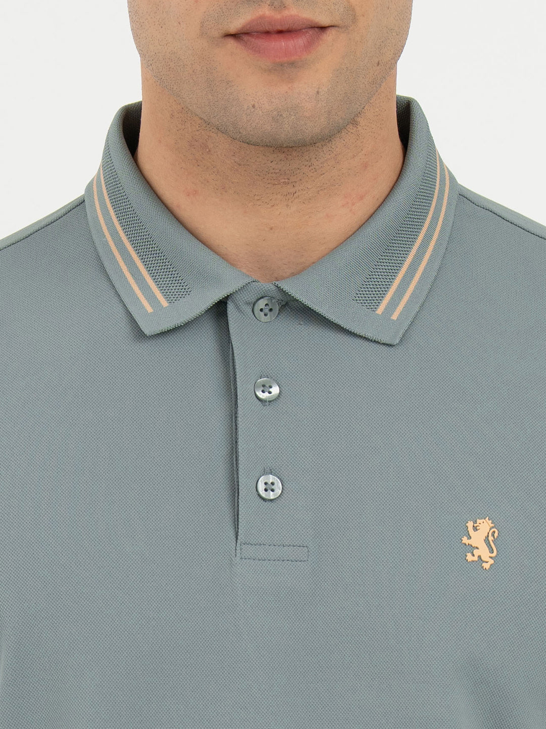 Polo T Shirts for Men in Stone Teal | Classic Polo T Shirts - Image 4