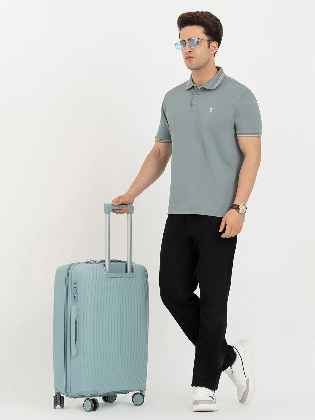 Polo T Shirts for Men in Stone Teal | Classic Polo T Shirts - Image 5