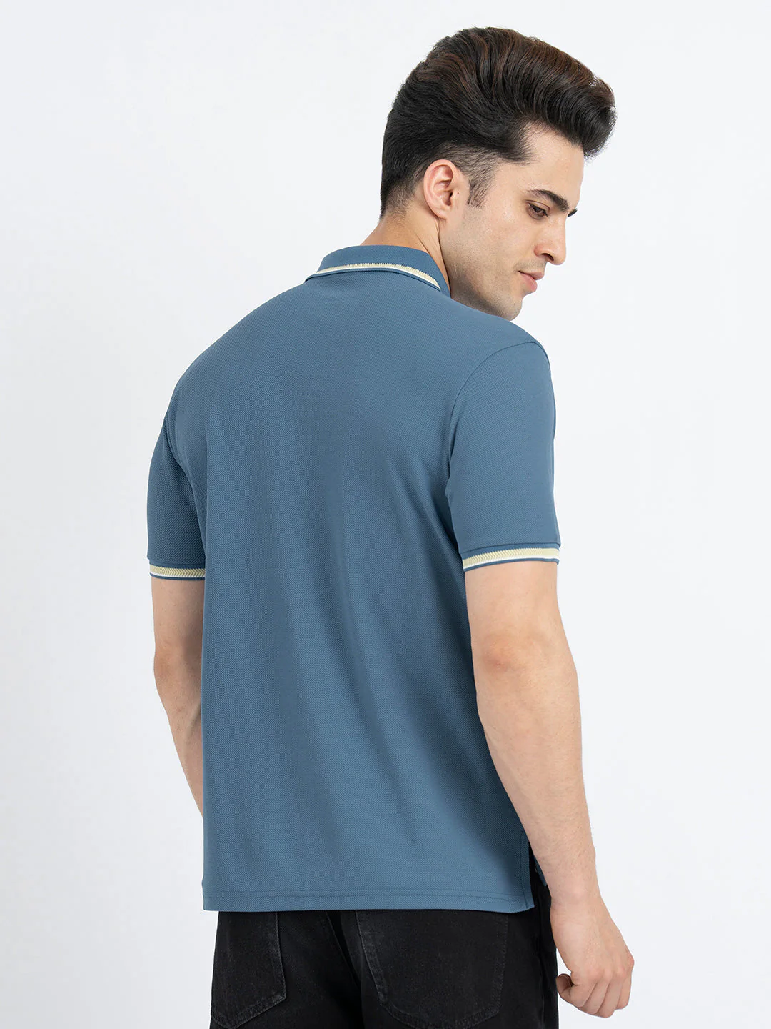 Polo T Shirts for Men in Teal | Half Sleeve T Shirt - Image 3