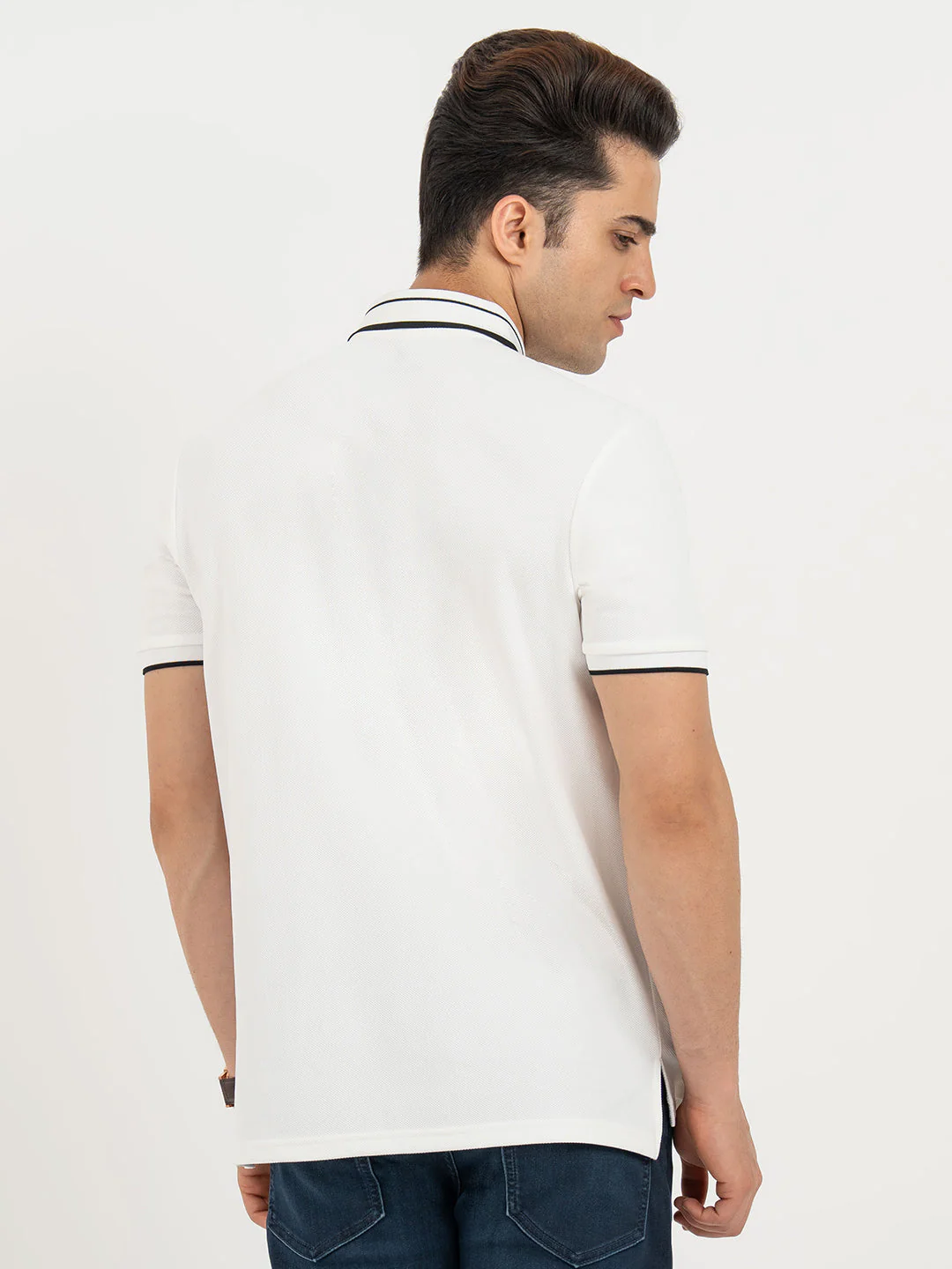 Polo T Shirts for Men in White | Classic Polo T Shirts - Image 3