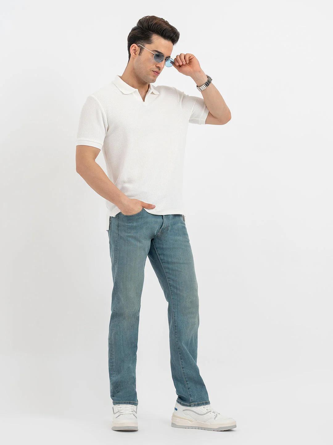 Polo T Shirts for Men in White - Image 5